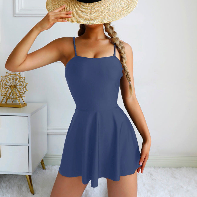 Ladies Summer Swimsuit with Flowy Skirt Mune Fashion