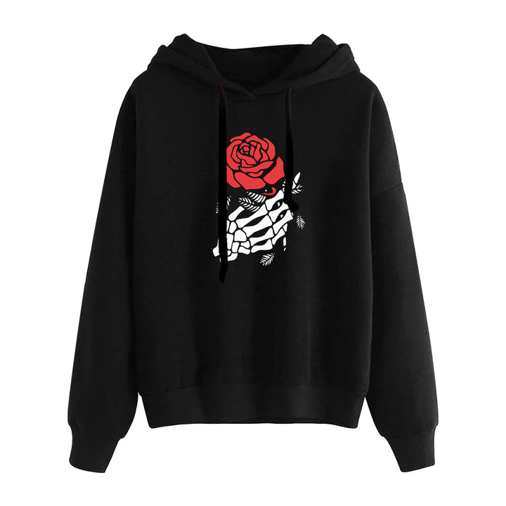 Women's casual oversized hoodie with heart and paw print, drawstring and ribbed cuffs Mune Fashion