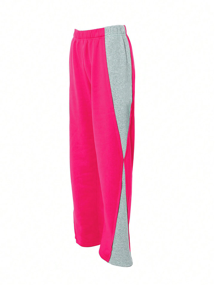 Women's Sporty Jogging Pants with Side Slit and Contrast Insert Mune Fashion