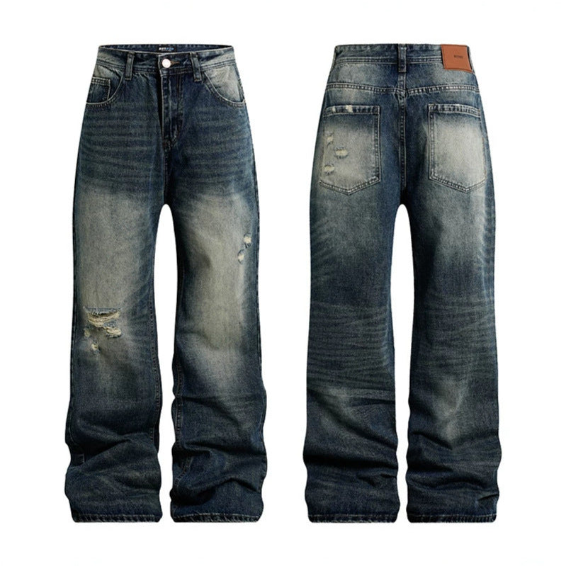 Women's Loose Highwaist Distressed Denim Jeans in Palazzo Cut Mune Fashion