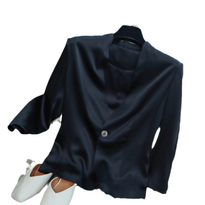 Women's Elegant, Sleeveless Blazer made of high-quality Satin Mune Fashion