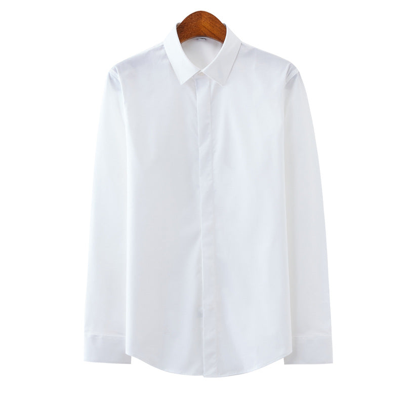 Men's tailored business shirt with Kent collar and contrasting button placket band Mune Fashion