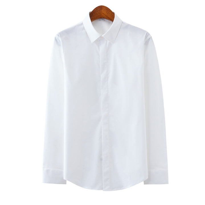 Men's tailored business shirt with Kent collar and contrasting button placket band Mune Fashion