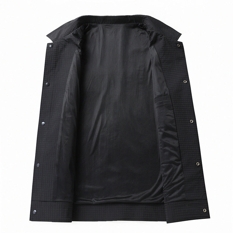 Men's lightweight structured coach jacket in overshirt style with snap button placket and patch pockets Mune Fashion