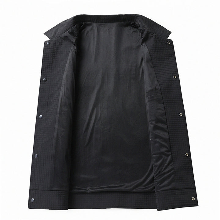 Men's lightweight structured coach jacket in overshirt style with snap button placket and patch pockets Mune Fashion