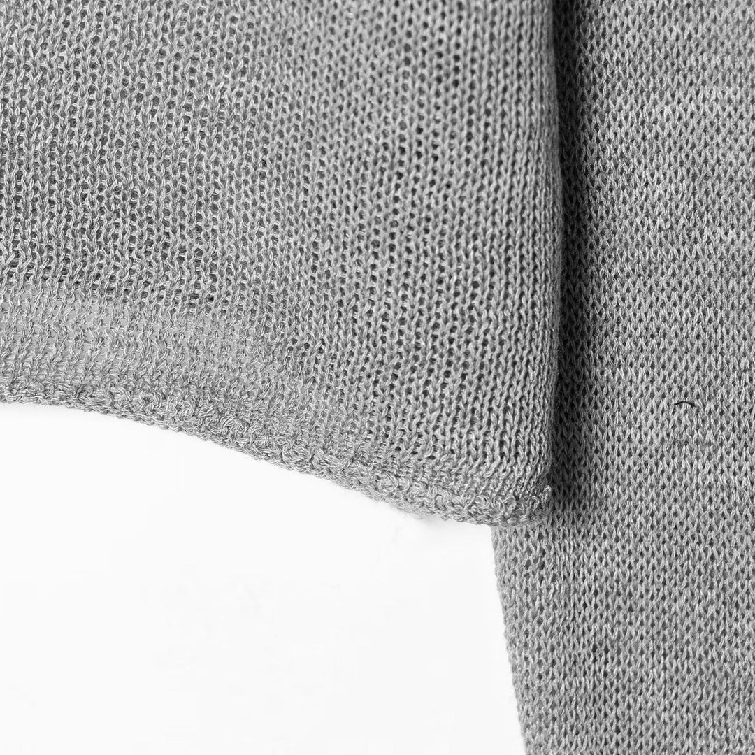 Women's Two-Piece Fine Knit Set with Airy Round Neckline, Wide Pleated Look Pants and Decorative Skirt Overlay Mune Fashion