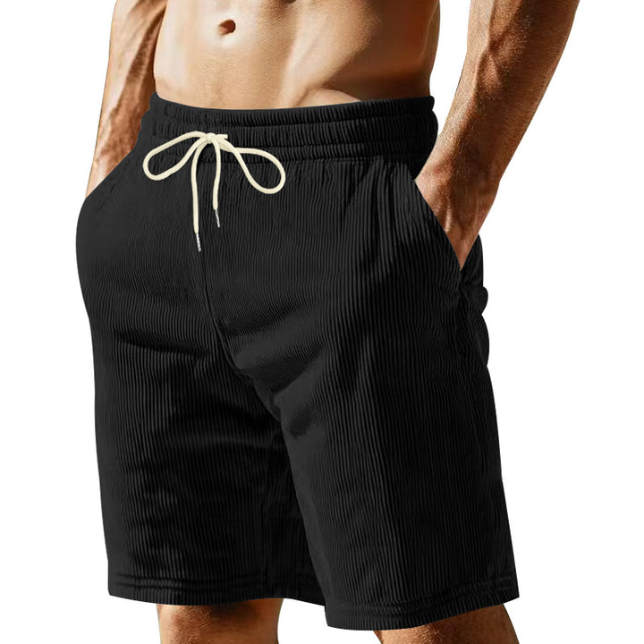 Men's knee-length Bermuda shorts with elastic waistband, drawstring, and side pockets Mune Fashion