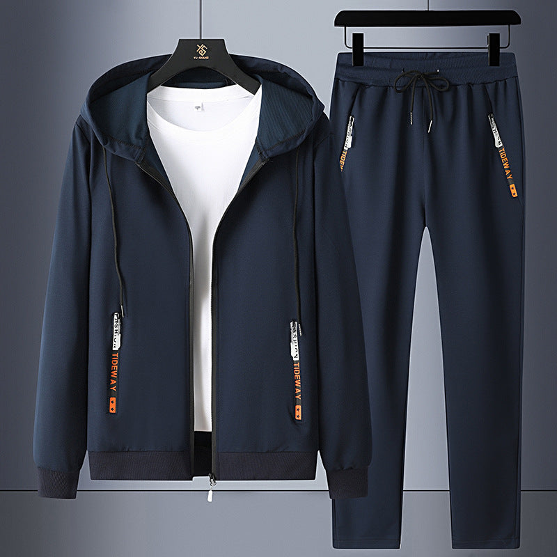 Men's sporty tracksuit with hood