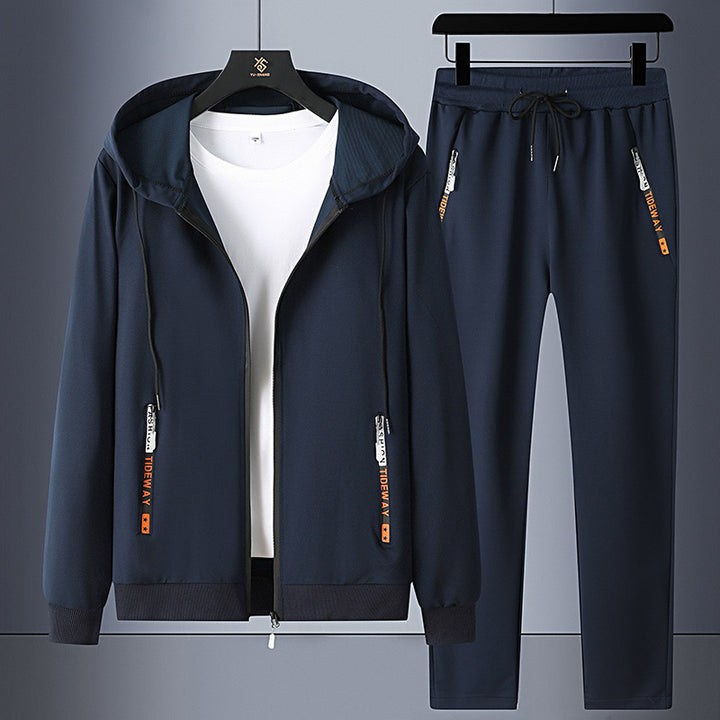 Men's sporty tracksuit with hood