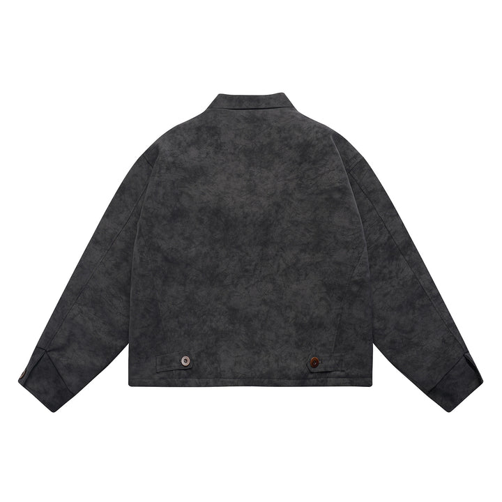 Men's short-cut suede-look blouson with patch flap pockets and shirt collar Mune Fashion