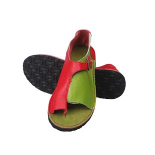 Men's handmade leather sandals with open toe adjustable buckle closure and cushioned comfort insole Mune Fashion