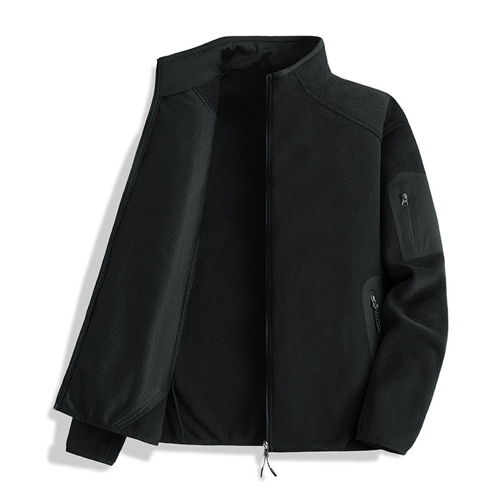 Men's fleece jacket with stand-up collar and softshell inserts Mune Fashion