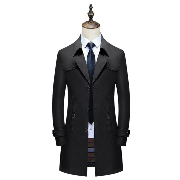 Men's Classic Trench Coat with Checked Lining and Weather Protection Mune Fashion