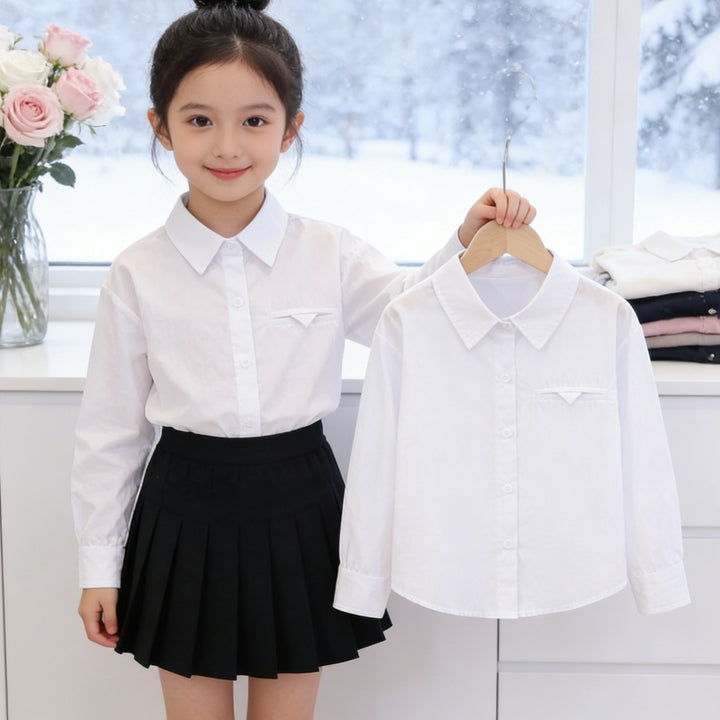 Girl elegant blouse with classic collar Mune Fashion