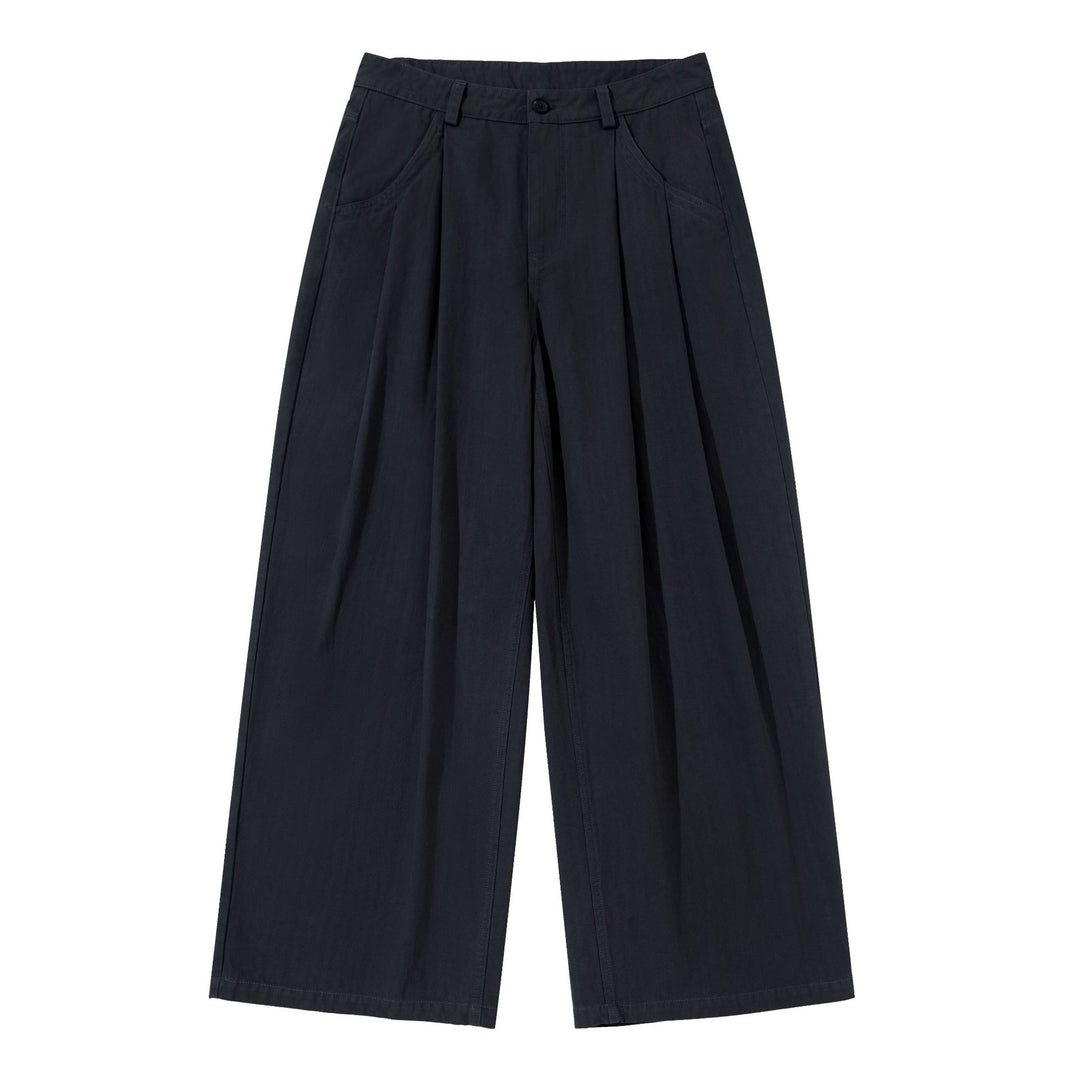 Women Wide Pleated Culotte Pants with High Waist and Deep Side Pockets Mune Fashion