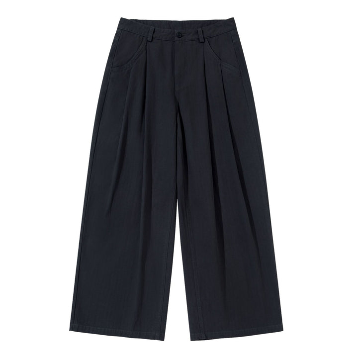 Women Wide Pleated Culotte Pants with High Waist and Deep Side Pockets Mune Fashion
