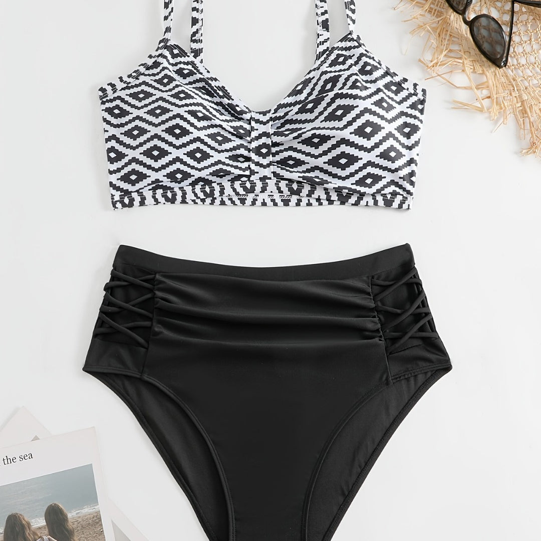 Women High-Cut Bikini with Floral Accents and Refined Details Mune Fashion