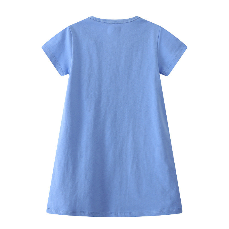 Girls leisure dress with cute rabbit and strawberry motif Mune Fashion