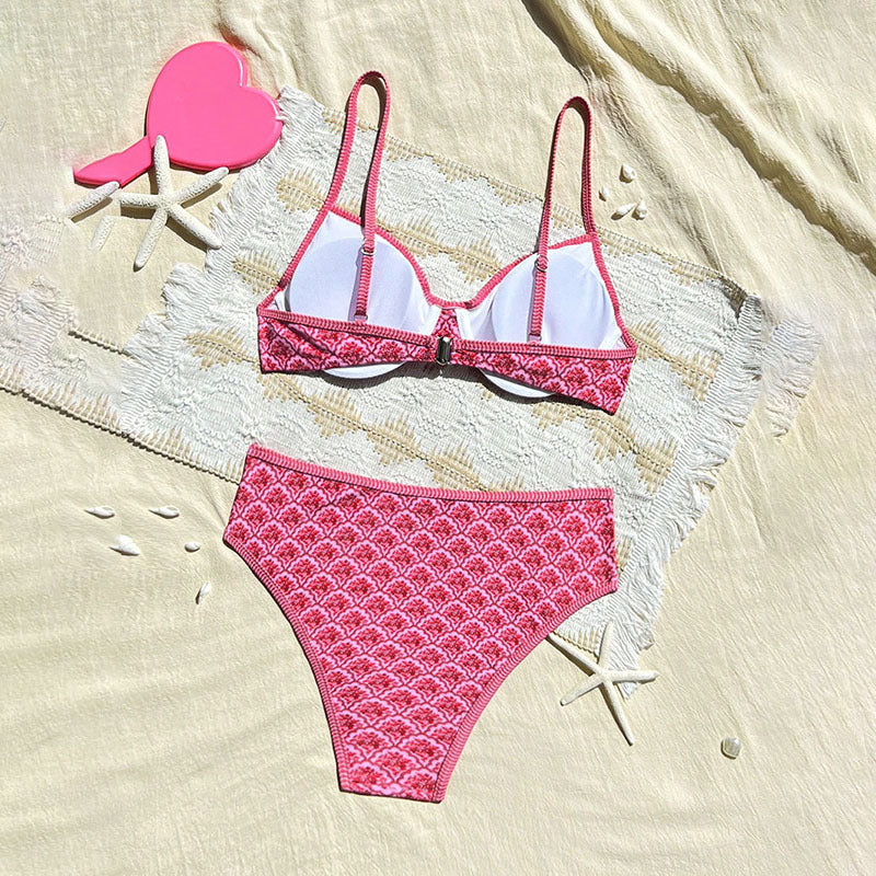 Women's high-waisted bikini set with fashionable patterns Mune Fashion