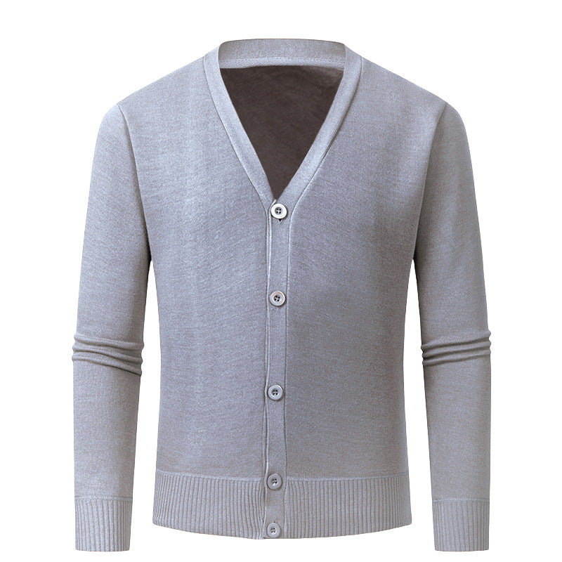 Men's cardigan with V-neck and buttonless design Mune Fashion