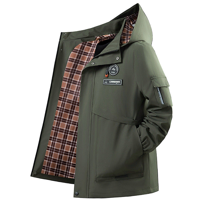 Men's Water-Repellent Outdoor Jacket with Adjustable Collar Mune Fashion
