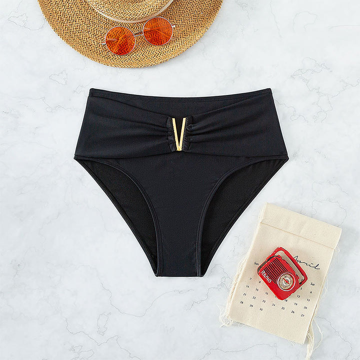 Women's High-Cut Bikini Bottom with Decorative Belt Detail Mune Fashion
