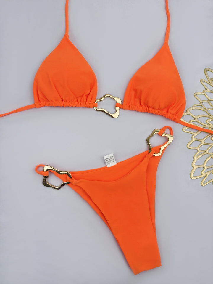 Women's triangle bikini with stylish gold accents Mune Fashion