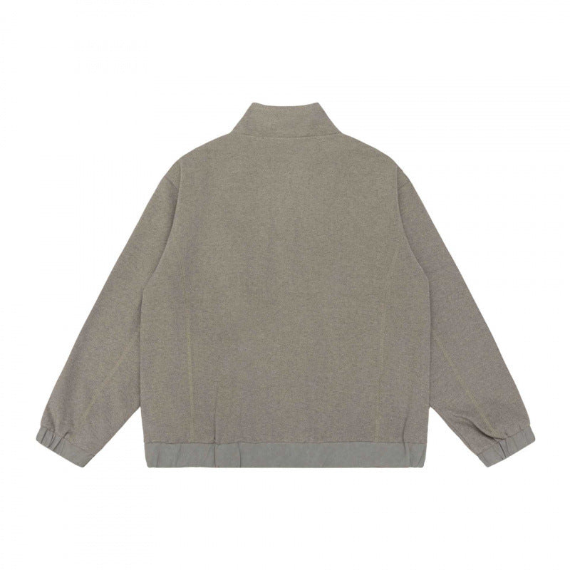 Unisex Short Cut Teddy Fleece Jacket with Stand-Up Collar, Full Zip and Elastic Hem Mune Fashion