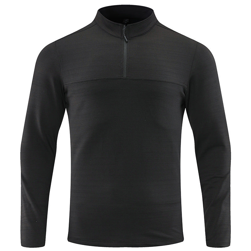 Men's Functional Half-Zip Long Sleeve Shirt with Stand-Up Collar and Breathable Stretch Material Mune Fashion