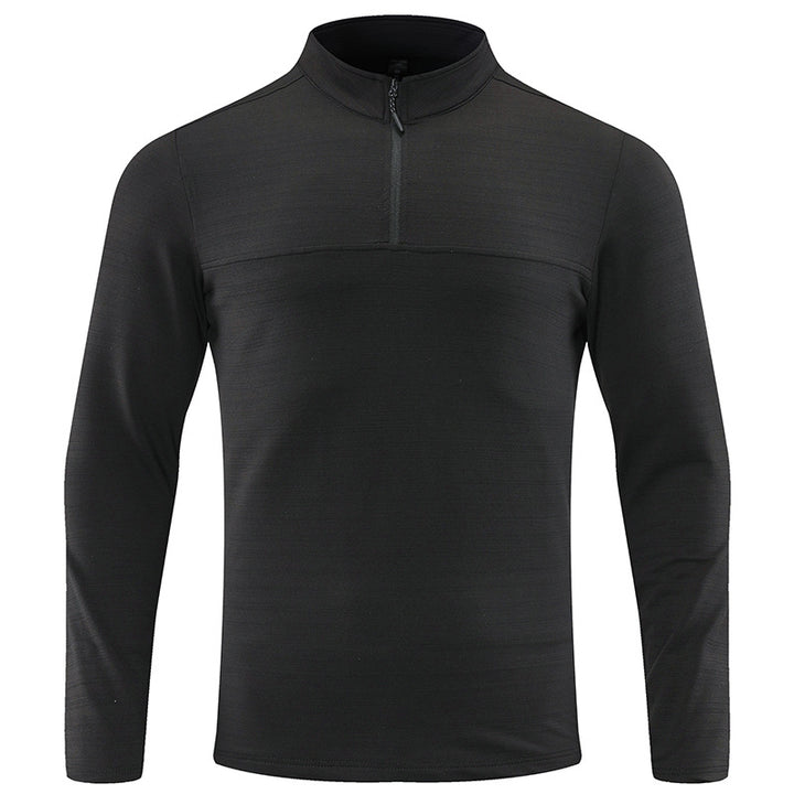 Men's Functional Half-Zip Long Sleeve Shirt with Stand-Up Collar and Breathable Stretch Material Mune Fashion