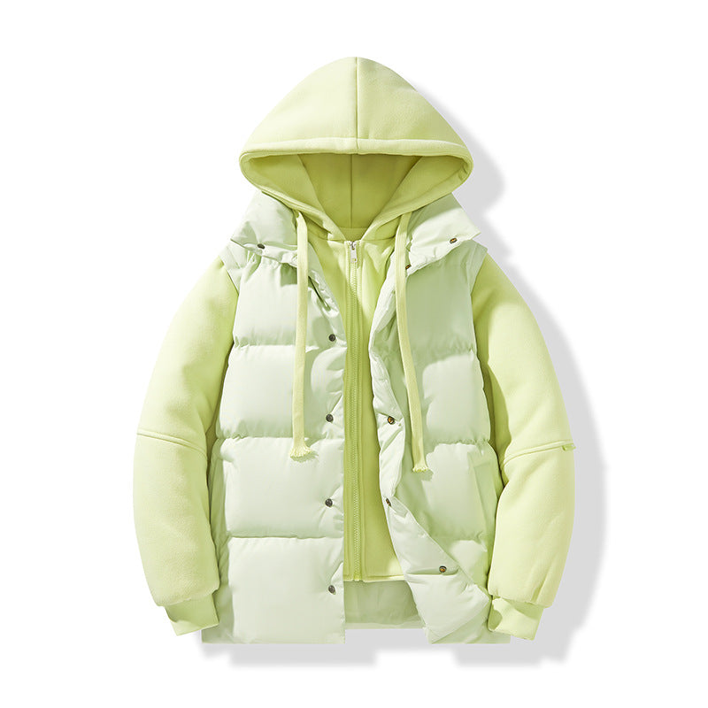 Men's hybrid quilted jacket with integrated hood fleece inner layer Mune Fashion