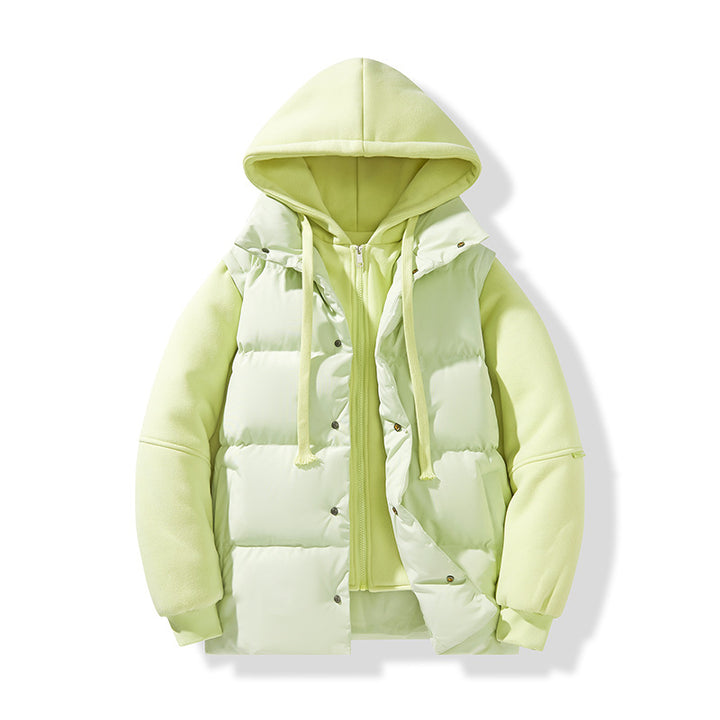 Men's hybrid quilted jacket with integrated hood fleece inner layer Mune Fashion