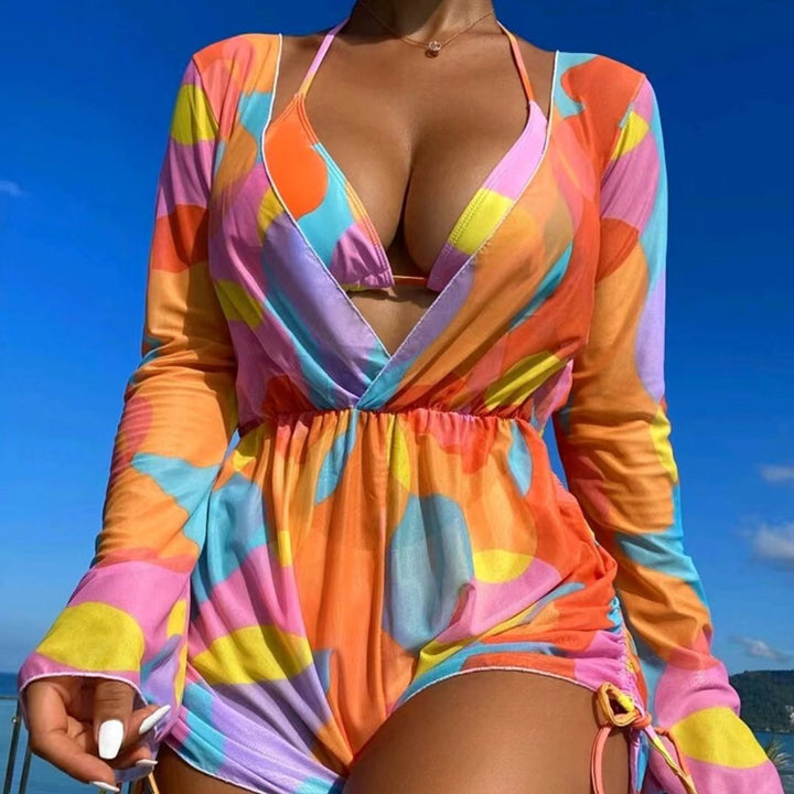 Women's beach outfit with airy tunic and bikini Mune Fashion
