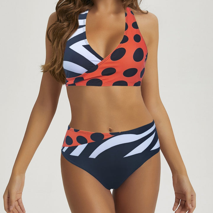 Women Halter Bikini with playful pattern Mune Fashion