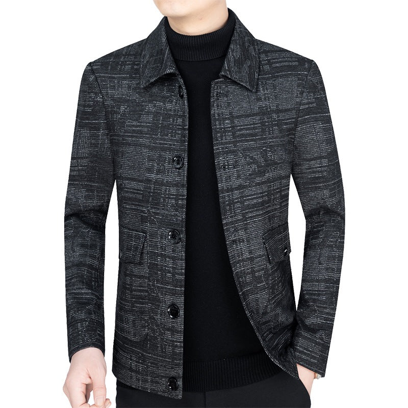 Men's short jacket in structured WMune fashion look with shirt collar and button placket Mune Fashion