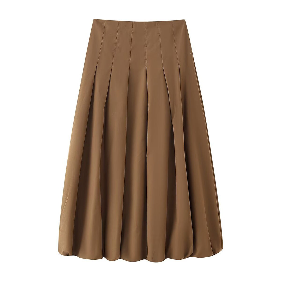 Women's pleated maxi skirt with high waist, boxy pleats and flowing silhouette Mune Fashion