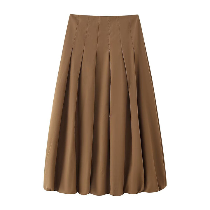 Women's pleated maxi skirt with high waist, boxy pleats and flowing silhouette Mune Fashion