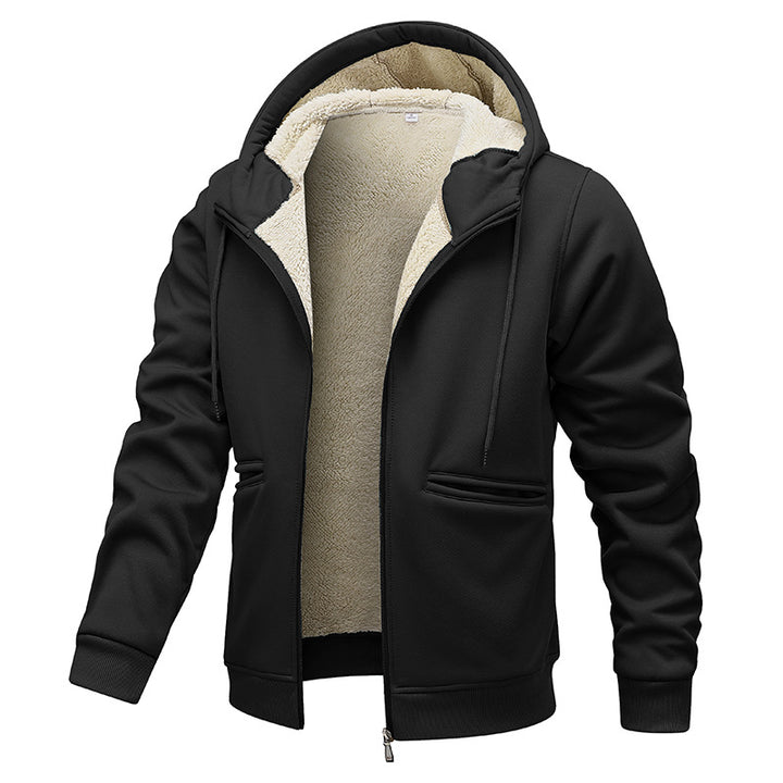 Men's padded hooded jacket in bomber style with high-pile teddy inner lining and hand-warmer piped pockets Mune Fashion