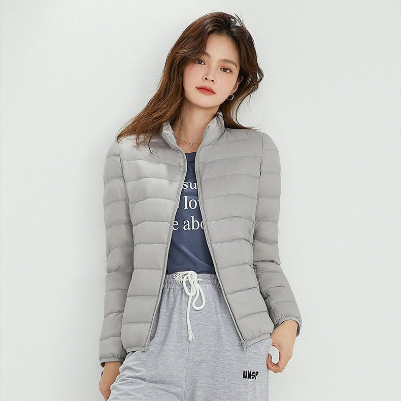 Women's Ultra-light Quilted Hooded Jacket with Ultra-flat Thermal Wadding Mune Fashion