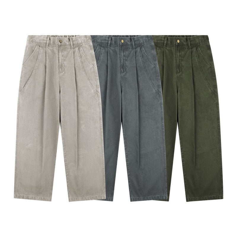 Women's High-Waisted Culotte Pants with Wide Leg, Pleats and Soft Denim Feel Mune Fashion