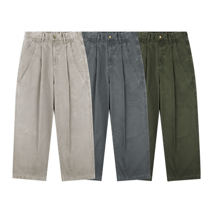 Women's High-Waisted Culotte Pants with Wide Leg, Pleats and Soft Denim Feel Mune Fashion