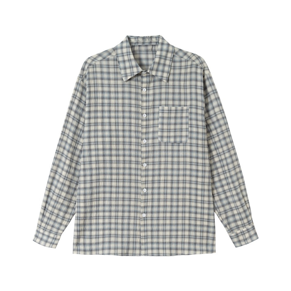 Unisex Check Relax Shirt in Oversized Look with Chest Patch and Soft-Touch Cotton Blend