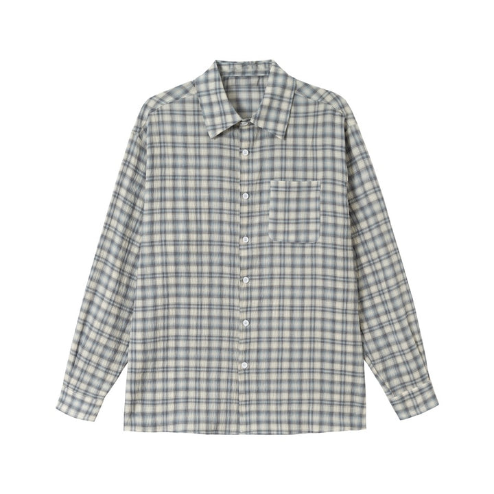 Unisex Check Relax Shirt in Oversized Look with Chest Patch and Soft-Touch Cotton Blend