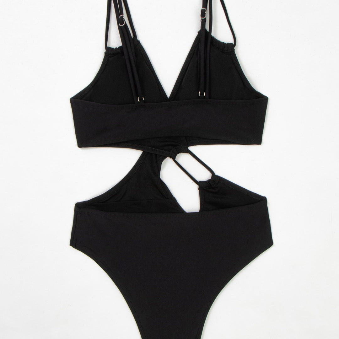 Women's One-Piece Swimsuit with Deep V-Neck and Side Cut-Out Mune Fashion