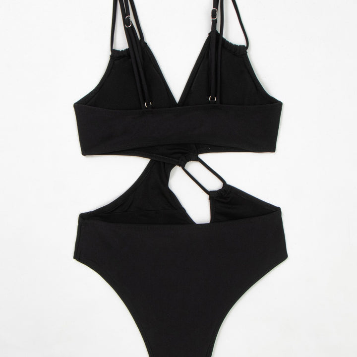 Women's One-Piece Swimsuit with Deep V-Neck and Side Cut-Out Mune Fashion