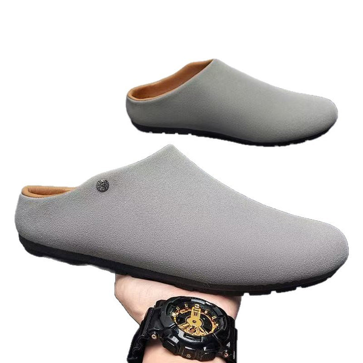 Men's Padded Microfiber House Slippers-Mules with Non-Slip Rubber Sole Mune Fashion