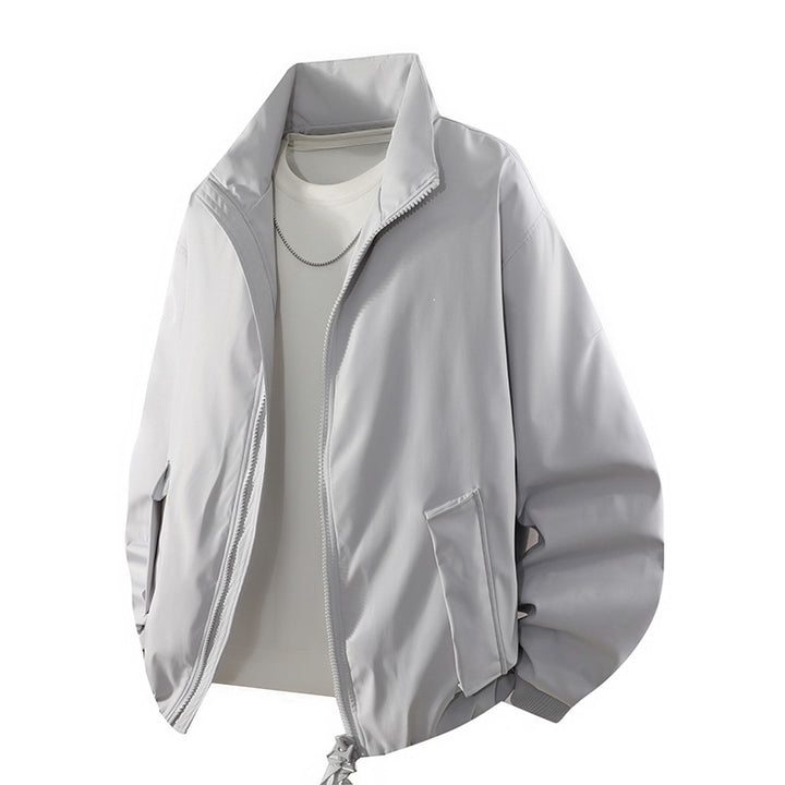 Men's sporty transitional jacket with high collar and practical zip pockets Mune Fashion