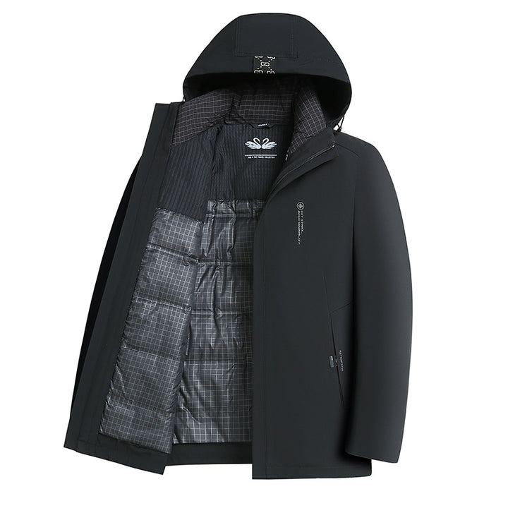 Men's Softshell Parka with Quilted Thermal Lining and Hood Mune Fashion