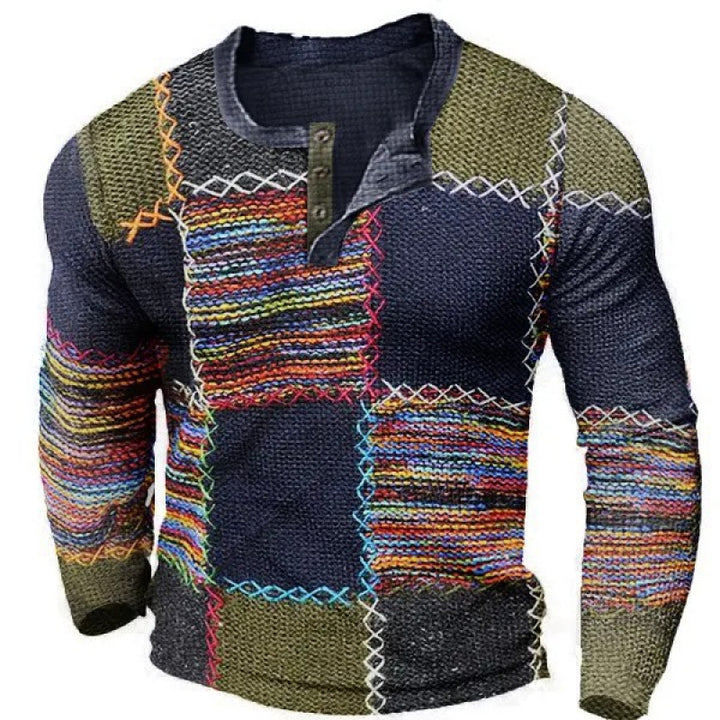 Men's sporty long-sleeve shirt with button placket Mune Fashion