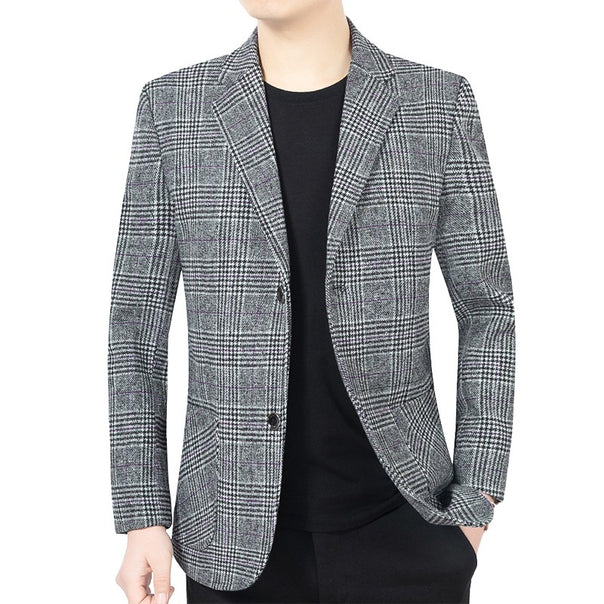 Men's Glencheck Blazer Slim Fit made of wool blend with subtle overcheck Mune Fashion